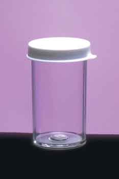 CONTAINERS W/SNAP CAP 10 DR POLYSTYRENE W/ PE CAP